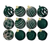 Ornements de Balle de Noël, 12 pièces décorations de fêtes Douces, pendentifs de 2,4 Pouces, Design léger pour extérieur, Tablette, Sentier, Jardin, fenêtre, Guirlande, escalier, 2,4 Pouces