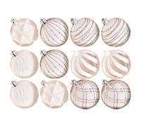 Ornements de balle de Noël, pendentif arbre de 12 pièces, boules de vacances à étanches 2,4 pouces, accents décoratifs festifs pour jardin, rampe, sentier, guirlande, cheminée, fenêtre, 9.84x5.12x2,76