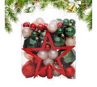 Ornements de balle de Noël, pendentif décoratif, pour un ensemble de 50 pièces avec décoration festive, boules suspendues à la fin finition vive, décoration de vacances pour la fête du festival de fêt