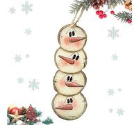 Ornements De Bonhomme De Neige en Bois | Décoration De Voiture De Décor d'arbre De Noël, Décoration De Vacances De Petits Métiers