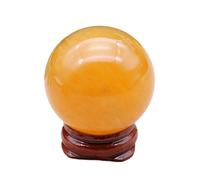 Ornements de Boule de Cristal Jaune Naturel, Boule de longeron de Pierre Brute, Boule de Calcite en Calcite Ornements de Boule de Cristal Jaune, 50 mm