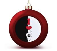 Ornements de boule de drapeau national « I Love Corse » pour décoration d'arbre de Noël, boules de Noël rouges pour enfants et amis