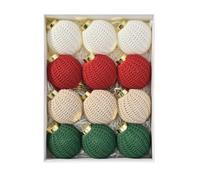 Ornements De Boule De Noël - Ornement D'arbre De Noël, Pendentifs D'ornements De Boule Rustiques, Décoration D'intérieur Au Crochet, 12 Pièces D'ornement D'arbre De Vacances En Fil Pour Guirlande, Cou