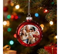 Ornements de boule photo de Noël personnalisés, ornements photo personnalisés pour sapin de Noël avec vos photos mémorables et texte, cadeaux de décoration familiale uniques