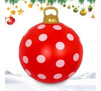 Ornements De Boules De Noël Rouge et Blanc 61 cm Décorations-Accessoires de | Ornements Gonflables Géants pour l'Extérieur le Jardin la Porche la Cour les Fêtes Hivernales et les Festivals d'