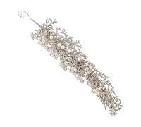 Ornements de Branches de Sapin de Noël - Décor Artificiel de Feuille de Cyprès Brillant avec Perle,Tiges Étincelantes De Noël - pour Porte Mur Escalier Main Courante Fête Bureau Maison