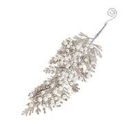 Ornements de Branches de Sapin de Noël - Pendentif Artificiel Brillant avec Perle,Ornements de Feuille et Tige Pailletés - pour Porte Mur Escalier Main Courante Fête Bureau Maison