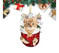 Ornements de Chat pour Noël - Ornement de Chat Mignon, décorations d'arbres | Cadeaux pour Les Amoureux des Chats, décoration de fête à Domicile, décoration de Vacances Festive, Cadeau de Noël sur Le