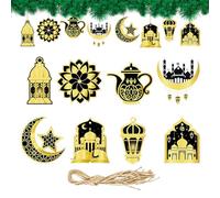 Ornements de château pour la maison, 8 pièces décoratives double face, figurines de château miniatures, finition peinte légère pour une suspension facile, fête d'anniversaire de vacances, décoration d