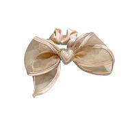 Ornements de cheveux Tempérament Amour Perle Boucle Sac Bord Maille Gaze Queue de cheval basse Cheveux(Gold)