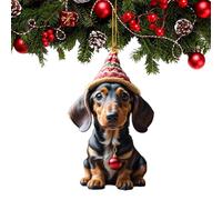 Ornements de chien de Noël, ornements réalistes pour voiture - Pendentif de voiture, décoration d'arbre de Noël en acrylique pour arbre