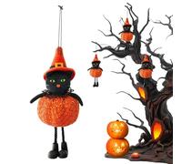Ornements de citrouille pour arbre - Pendentif sorcière dorée | Décoration effrayante à suspendre pour chambre à coucher, cour, entrée d'entrée, fenêtre, jardin de ferme, affichage d'arbre
