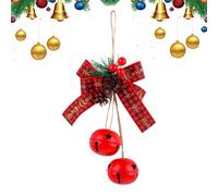 Ornements de cloches de Noël, nœuds décoratifs, décoration de Noël pour terrasse, ferme, artisanat, jardin, cour, mur, cheminée