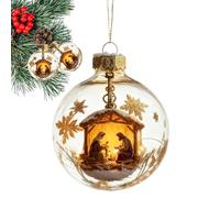 Ornements de crèche, décorations de sapin de Noël avec globe 3D, mini décorations de vacances religieuses pour maison, voiture, fête, mariage, anniversaire, Halloween, Nouvel An, matériau en résine f