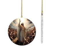 Ornements De Crèche,Pendentif De Fêtes en Acrylique 2D | Décorations De Noël Chrétiennes,pour Arbre de Jardin, Pâques, Vacances, Bibliothèque, Intérieur de Voiture, Poignée de Porte