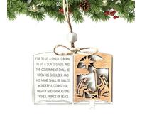 Ornements de crèche pour sapin de Noël Décoration religieuse en bois pour | Décorations et Ornements de Noël Pour mur, fenêtre, porte d'entrée, porche, cheminée et vos réunions B
