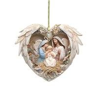 Ornements de crèche pour sapin de Noël - Pendentif en acrylique 2D, décoration religieuse catholique, ornement artisanal pour les vacances d'hiver, figures de Jésus enfant Marie Joseph, Decorazion