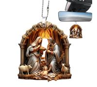 Ornements de crèche - Signaux de crèche d'arbre de Noël, pendentif en acrylique, décorations chrétiennes, ornement de vacances religieuses, décoration pour l'histoire de la naissance de Jésus pour