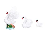 Ornements de Cygne en Résine Simulation Figurine de Cygne Décorative Résine Synthétique de Haute Qualité Formes de Plumes Réalistes pour la Décoration de Jardin Miniature Ensemble