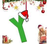 Ornements de début d'arbre de Noël,Ornements de lettres d'arbre de Noël,Décorations suspendues alphabet acrylique 2D - Boules de Noël avec lettres de A à Z, décorations de Noël p