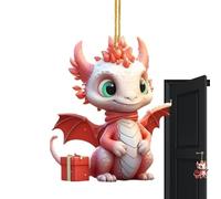 Ornements de dragon de Noël, Ornement à suspendre à l'arbre de Noël Dragon - Décoration avec pendentif en forme de dragon en acrylique, accessoires réutilisables pour la création de dragons