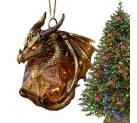 Ornements de dragon | Pendentif en forme de dés 2D | Décorations de Noël à suspendre | Pour maison, chambre, fête, appartement, lieu de travail, voiture
