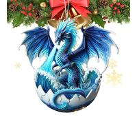 Ornements de dragon, pendentifs fantaisie dragon en acrylique, décorations de Noël dinosaures vintage, pendentifs d'arbre de dragon en acrylique, décorations de Noël sur le thème du dragon, décoration