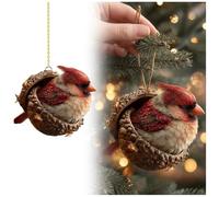 Ornements de gland 2D avec animaux de la forêt 2026 - Décoration de Noël - Pendentif 2D avec animal endormi - Pour entrée d'appartement, chambre à coucher, cuisine, lieu de travail (E)