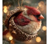 Ornements de gland d'animaux de la forêt, ornements de Noël en acrylique 2D forêt douillette, décoration d'animaux en pomme de pin, figurine de créature des bois, ornement suspendu décor maison fête