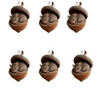 Ornements de Glands d'animaux de la forêt, Ornements de Glands 6 pièces, Ornement de forêt Suspendu en Acrylique 2D, pour Lieu de Travail, Salon, Cuisine, entrée, Appartement