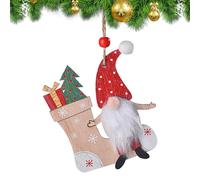 Ornements de GNOME pour Arbre de Noël, Ornement de GNOME de Noël | Pendentif Nain en Bois de fête | Pendentif de noël sous l'arbre, Ornement décoratif pour la Famille, Les sœurs et Les Amis