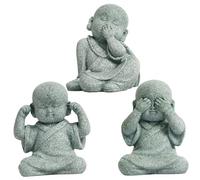 Ornements De Jardin BéBé Statue De Bouddha 3pcs Mignon DéLicat Moine Figurine RéAliste RéSine BéBé Bouddha DéCoratif Mini Bouddha pour Le Jardinage Microlandscape