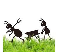 Ornements de jardin en métal - Inserts en plein air - Décoration de paysage créative avec outils et chariots de ferme - Œuvre d'art résistante aux intempéries - Charmante cour, ferme, terrasse