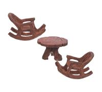 Ornements de Jardin Miniatures Fauteuil à Bascule en Résine Rustique | Décor pour Succulentes, Usage DIY et Intérieur, Finition Café, Placement Facile, Résistance à L’usure