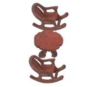 Ornements de Jardin Miniatures, Table et Chaises pour Succulentes | Résine Couleur Café, Style Rustique, Usage Intérieur, Jardins Féeriques, Placement Facile, Lot de Trois Pièces