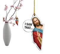 Ornements de Jésus pour Sapin de J'Ai vu ça - 8,1x5,1 cm | Charme Amusant à Suspendre 2D avec matériau Acrylique Signe Religieux chrétien, Porte-clés ou Accessoire de Sac à Dos | Cadeau pour hom