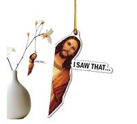 Ornements de Jésus pour Sapin de J'Ai vu ça - 8,1x5,1 cm | Charme Amusant à Suspendre 2D avec matériau Acrylique Signe Religieux chrétien, Porte-clés ou Accessoire de Sac à Dos | Cadeau pour hom