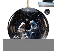 Ornements de la Nativité,Ornement de la Crèche de la Nativité | Accessoires de porte-clés de sac,Ornement suspendu de scène de la nativité en acrylique 2D, pendentif religieux de noël pour voitures et