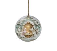 Ornements de la Nativité pour Le Sapin de Noël - Figurines Décoratives en Acrylique 2D avec Corde,Ornements de Jésus pour Le Sapin de Noël - pour Jardin Église Maison Fête Famille Bricolage