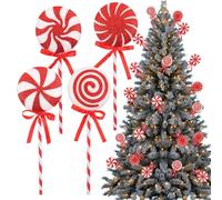 Ornements de la Sucette de Noël - 4 pièces décorations d'arbres en Mousse Rouge et Blanc | Accent de Vacances saisonnier pour l'école, la Chambre, l'arbre de Noël, la fête ou la fête des fêtes