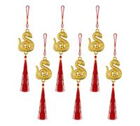 Ornements de l'année du serpent - Pendentifs serpent du Nouvel An chinois pour la richesse et le succès | avec décoration lingot et pompon de voiture