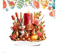 Ornements de lapin de Pâques - Décoration de lapin de Pâques heureux de table en acrylique 2D | Décoration de maison de Pâques à la ferme de table, décorations de panneau de printemps