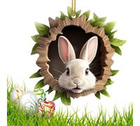 Ornements de lapin de Pâques, ornements de lapin de Pâques pour arbre - Décorations de vacances Pendentifs pendus - Farmhouse Spring Pendants for Door, décorations de Pâques acryliques