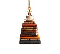 Ornements de Livres Acryliques 5PCS 8cm Décoration à Suspendre Sapin | 2D Book Design, pour durable Acrylic, 8cm Size, Indoor/outdoor Use, pour ideal For Readers, Year-round Home Office Decor