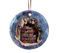 Ornements de Livres pour Arbre de Noël | Pendentif décoratif d'étagère 3D, breloque de Voiture, Pendentif de Livre, décor d'arbre de noël, Artisanat en céramique de décoration de Maison, Cadeaux pour