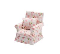 Ornements de maison de poupée, maison de poupée miniature mini meubles cerise amour canapé poche modèle scène (couleur : 1 UK)