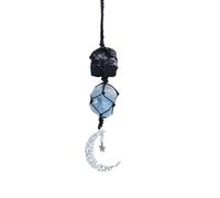 Ornements de Miroir de Voiture,Accessoires de Suspension de Miroir de Voiture en Cristal avec Pendentif Lune et Étoile pour Rétroviseur de Voiture