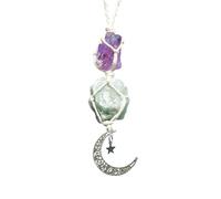 Ornements de Miroir de Voiture,Accessoires de Suspension de Miroir de Voiture en Cristal avec Pendentif Lune et Étoile pour Rétroviseur de Voiture