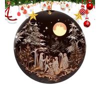 Ornements de nativité - 12g, Pendentif Robuste en Acrylique, Plat 2D Holy Family Design décoration Religieuse | Arbre de Noël Suspendu pour l'église, Les Pâques, la Maison, la Voiture, Le Sac à Dos