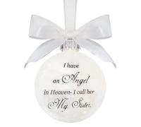 Ornements De Noël, 1 Pièce, Pendenttif En Forme De Plume Et De Coeur, Un Morceau De Mon Coeur Est En Heave, Ornement Commémoratif, Décoration D'arbre De Noël